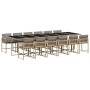 Set comedor de jardín con cojines 13 pzas ratán sintético beige by , Garden sets - Ref: Foro24-3211488, Price: 772,29 €, Disc...