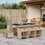 Set comedor de jardín 11 pzas con cojines ratán sintético beige by , Garden sets - Ref: Foro24-3211152, Price: 496,48 €, Disc...