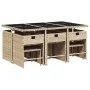 Set comedor de jardín 11 pzas con cojines ratán sintético beige by , Garden sets - Ref: Foro24-3211152, Price: 557,01 €, Disc...