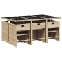 Set comedor de jardín 11 pzas con cojines ratán sintético beige by , Garden sets - Ref: Foro24-3211152, Price: 496,48 €, Disc...