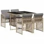 Set comedor de jardín 5 pzas con cojines ratán sintético beige by , Garden sets - Ref: Foro24-3210720, Price: 307,36 €, Disco...