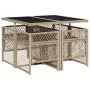Set comedor de jardín 5 pzas con cojines ratán sintético beige by , Garden sets - Ref: Foro24-3210720, Price: 307,36 €, Disco...