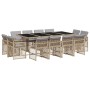 Set comedor de jardín con cojines 13 pzas ratán sintético beige by , Garden sets - Ref: Foro24-3210864, Price: 862,42 €, Disc...
