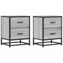 Mesitas noche 2 uds madera ingeniería gris Sonoma 40x31x50 cm by , Nightstands - Ref: Foro24-848681, Price: 87,12 €, Discount: %