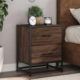 Mesitas noche 2 uds madera ingeniería marrón roble 40x31x50 cm by , Nightstands - Ref: Foro24-848683, Price: 88,64 €, Discoun...