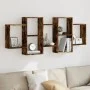 Estantería de pared madera ingeniería roble ahumado 159x18x65cm by , Shelves and shelves - Ref: Foro24-853213, Price: 63,36 €...