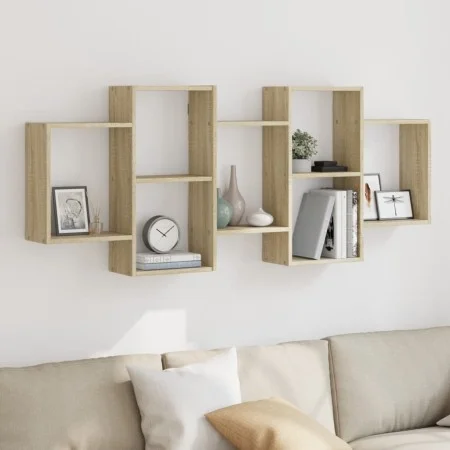 Estante de pared madera ingeniería roble Sonoma 159x18x65 cm de , Estantes y estanterías - Ref: Foro24-853211, Precio: 61,81 ...
