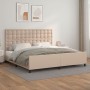 Estructura cama sin colchón cuero sintético capuchino 200x200cm