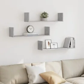 Estantes pared 3 uds madera ingeniería gris hormigón 80x18x18cm by , Shelves and shelves - Ref: Foro24-853293, Price: 28,27 €...