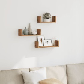 Estante de pared 3 uds madera de ingeniería roble artesanal de , Estantes y estanterías - Ref: Foro24-853316, Precio: 18,61 €...