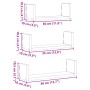 Wandregal 3 Stück aus Eichenholz-Verbundwerkstoff handgefertigt von , Regale und Regale - Ref: Foro24-853316, Preis: 18,61 €,...