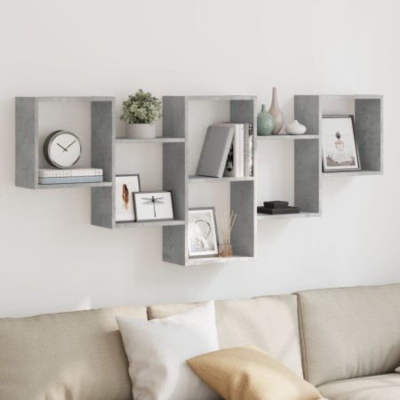 Wandregal aus grauem Beton-Ingenieurholz 159x18x66cm von , Regale und Regale - Ref: Foro24-853302, Preis: 53,88 €, Rabatt: %