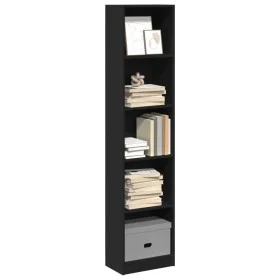 Schwarzes Regal aus Ingenieurholz 40x24x176 cm von , Bücherregale und Regale - Ref: Foro24-857793, Preis: 51,24 €, Rabatt: %