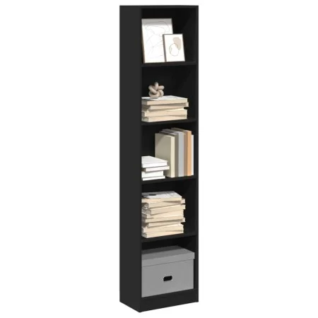Schwarzes Regal aus Ingenieurholz 40x24x176 cm von , Bücherregale und Regale - Ref: Foro24-857793, Preis: 51,24 €, Rabatt: %