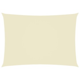 Toldo de vela rectangular tela Oxford color crema 3,5x5 m