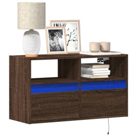 Wand-TV-Möbel mit LED-Lichtern in Eichenbraun 80x31x45 cm von , TV-Möbel - Ref: Foro24-852333, Preis: 65,13 €, Rabatt: %