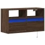 Mueble de TV de pared con luces LED marrón roble 80x31x45 cm de , Muebles TV - Ref: Foro24-852333, Precio: 64,28 €, Descuento: %