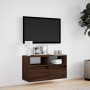Wand-TV-Möbel mit LED-Lichtern in Eichenbraun 80x31x45 cm von , TV-Möbel - Ref: Foro24-852333, Preis: 65,13 €, Rabatt: %