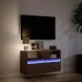 Mueble de TV de pared con luces LED marrón roble 80x31x45 cm de , Muebles TV - Ref: Foro24-852333, Precio: 64,28 €, Descuento: %