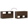 Mueble de TV de pared con luces LED marrón roble 80x31x45 cm de , Muebles TV - Ref: Foro24-852333, Precio: 64,28 €, Descuento: %