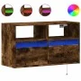 Mueble de TV de pared con luces LED roble ahumado 80x31x45 cm by , TV Furniture - Ref: Foro24-852331, Price: 62,36 €, Discoun...