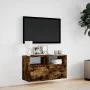 Mueble de TV de pared con luces LED roble ahumado 80x31x45 cm by , TV Furniture - Ref: Foro24-852331, Price: 62,36 €, Discoun...