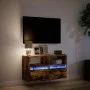 Mueble de TV de pared con luces LED roble ahumado 80x31x45 cm by , TV Furniture - Ref: Foro24-852331, Price: 62,36 €, Discoun...
