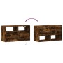 Mueble de TV de pared con luces LED roble ahumado 80x31x45 cm de , Muebles TV - Ref: Foro24-852331, Precio: 67,02 €, Descuent...