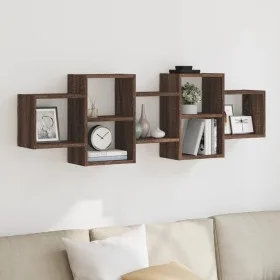 Estantería de pared madera ingeniería marrón roble 129x18x42 cm by , Shelves and shelves - Ref: Foro24-853224, Price: 53,53 €...