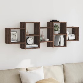Estantería de pared madera ingeniería marrón roble 129x18x42 cm de , Estantes y estanterías - Ref: Foro24-853224, Precio: 54,...