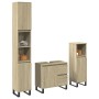Set de muebles de baño 3 pzas madera contrachapada roble Sonoma by , Bathroom furniture - Ref: Foro24-3307678, Price: 216,98 ...