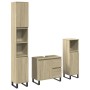 Set de muebles de baño 3 pzas madera contrachapada roble Sonoma by , Bathroom furniture - Ref: Foro24-3307678, Price: 216,98 ...