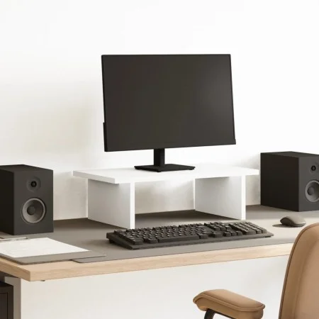 Soporte de monitor cajones madera ingeniería blanco 50x27x15 cm by , Computer bases and risers - Ref: Foro24-854697, Price: 2...