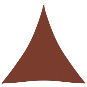 Toldo de vela triangular tela Oxford terracota 4x4x4 m