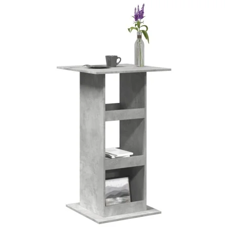 Mesa alta bar con almacenaje madera gris hormigón 60x60x102 cm by , Kitchen and dining tables - Ref: Foro24-854331, Price: 71...