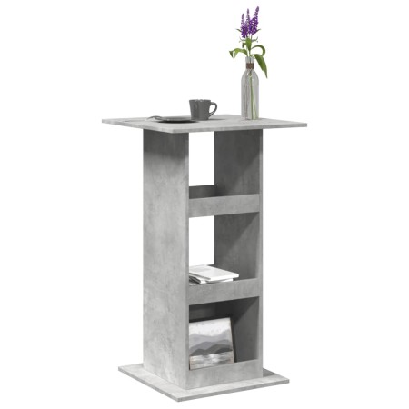 Mesa alta bar con almacenaje madera gris hormigón 60x60x102 cm by , Kitchen and dining tables - Ref: Foro24-854331, Price: 72...