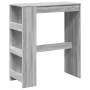Mesa alta bar con estantes madera gris Sonoma 90x47,5x103,5 cm de , Mesas de cocina y de comedor - Ref: Foro24-854378, Precio...