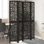 Biombo separador de 4 paneles madera maciza Paulownia negro by , Room dividers - Ref: Foro24-358755, Price: 115,83 €, Discoun...