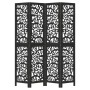 Biombo separador de 4 paneles madera maciza Paulownia negro by , Room dividers - Ref: Foro24-358755, Price: 117,98 €, Discoun...