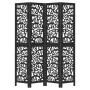 Biombo separador de 4 paneles madera maciza Paulownia negro by , Room dividers - Ref: Foro24-358755, Price: 115,83 €, Discoun...