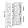 Biombo separador de 4 paneles madera maciza Paulownia negro by , Room dividers - Ref: Foro24-358755, Price: 117,98 €, Discoun...
