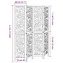 Biombo separador de 4 paneles madera maciza Paulownia negro by , Room dividers - Ref: Foro24-358755, Price: 115,83 €, Discoun...