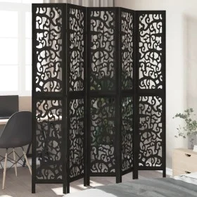 Falttrennwand mit 5 massiven Paulownia-Holzpaneelen in Schwarz. von , Raumteiler - Ref: Foro24-358760, Preis: 163,83 €, Rabat...