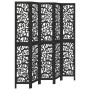Biombo separador de 5 paneles madera maciza Paulownia negro by , Room dividers - Ref: Foro24-358760, Price: 135,77 €, Discoun...