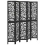 Biombo separador de 5 paneles madera maciza Paulownia negro de , Divisores de ambientes - Ref: Foro24-358760, Precio: 163,83 ...
