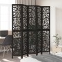 Biombo separador de 5 paneles madera maciza Paulownia negro by , Room dividers - Ref: Foro24-358760, Price: 135,77 €, Discoun...