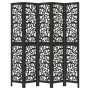 Biombo separador de 5 paneles madera maciza Paulownia negro by , Room dividers - Ref: Foro24-358760, Price: 135,77 €, Discoun...