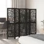 Biombo separador de 5 paneles madera maciza Paulownia negro by , Room dividers - Ref: Foro24-358757, Price: 123,48 €, Discoun...