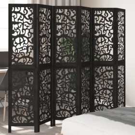 Biombo separador de 6 paneles madera maciza Paulownia negro by , Room dividers - Ref: Foro24-358762, Price: 132,66 €, Discoun...