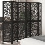Biombo separador de 6 paneles madera maciza Paulownia negro by , Room dividers - Ref: Foro24-358762, Price: 132,66 €, Discoun...